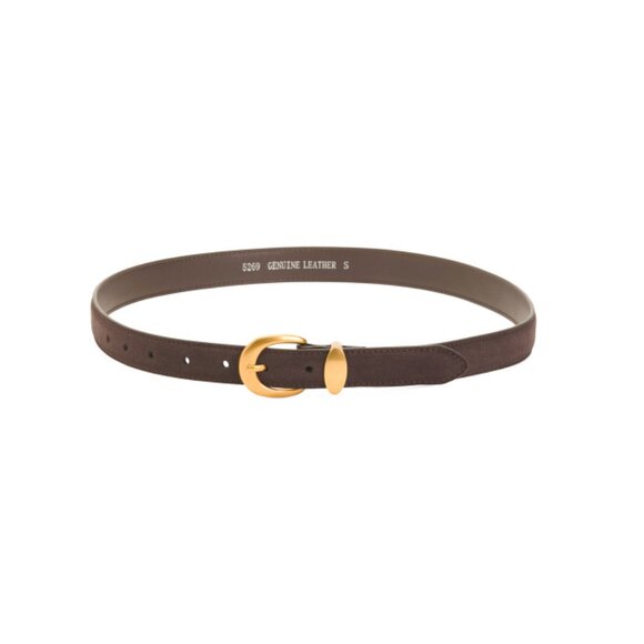 MOST WANTED Chocolate Suede Belt With Gold Buckle - Picture 1 of 1